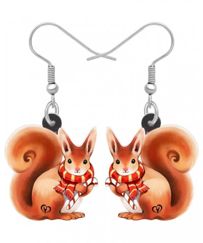 Cute Acrylic Squirrel Earrings Dangle Drop Squirrel Jewelry Gifts for Women Children Girls Squirrel B $7.01 Earrings