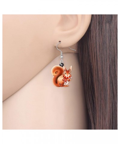 Cute Acrylic Squirrel Earrings Dangle Drop Squirrel Jewelry Gifts for Women Children Girls Squirrel B $7.01 Earrings