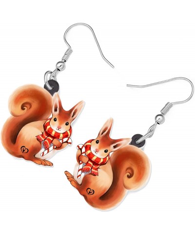 Cute Acrylic Squirrel Earrings Dangle Drop Squirrel Jewelry Gifts for Women Children Girls Squirrel B $7.01 Earrings