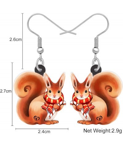 Cute Acrylic Squirrel Earrings Dangle Drop Squirrel Jewelry Gifts for Women Children Girls Squirrel B $7.01 Earrings