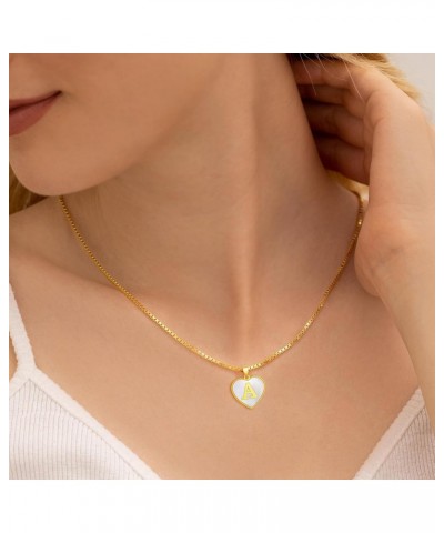 Layered Initial Necklaces for Women - 18K Gold Plated Heart Initial Necklace, Gold Heart Necklace, Dainty Gold Necklace, Gold...