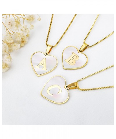 Layered Initial Necklaces for Women - 18K Gold Plated Heart Initial Necklace, Gold Heart Necklace, Dainty Gold Necklace, Gold...