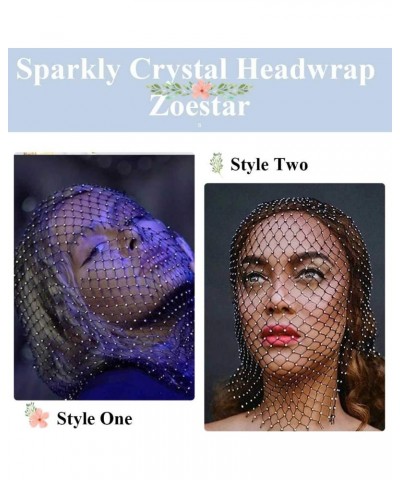 Sparkly Crystal Face Veils Mesh Rhinestone Head Cover Chain Hollow Music Festival Masquerade Masks Costume Party Outfits Face...