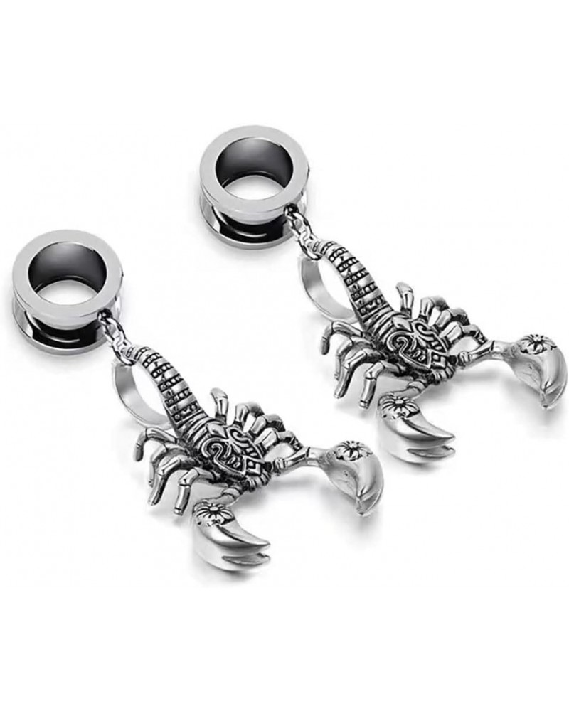 Scorpion Pendant Ear Plugs，Stainless Steel Tunnel Plug Gauge Earrings for Stretched Ears 20mm $11.43 Body Jewelry