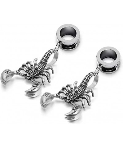 Scorpion Pendant Ear Plugs，Stainless Steel Tunnel Plug Gauge Earrings for Stretched Ears 20mm $11.43 Body Jewelry