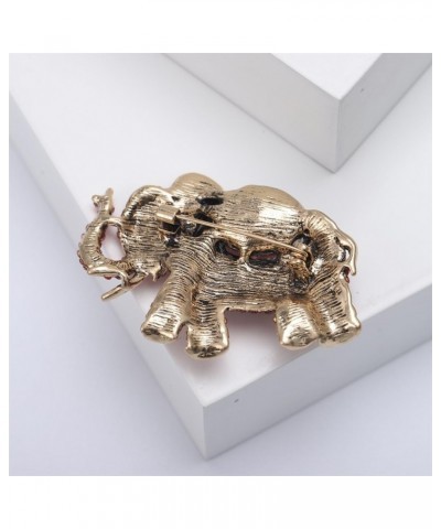 Rhinestone Elephant Brooch Vintage Rhinestone Elephant Brooch Exotic Gemstone Diamond Elephant Corsage Creative Alloy Animal ...