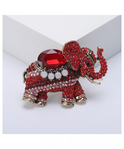 Rhinestone Elephant Brooch Vintage Rhinestone Elephant Brooch Exotic Gemstone Diamond Elephant Corsage Creative Alloy Animal ...