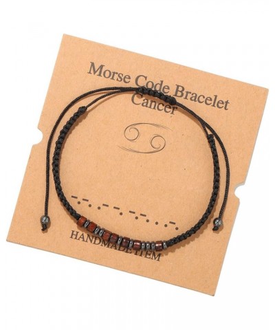 12 Constellations Morse Code Beaded Stone Wrap Strand Rope Adjustable Bracelets for Women Men Funny Birthday Gifts Best Frien...