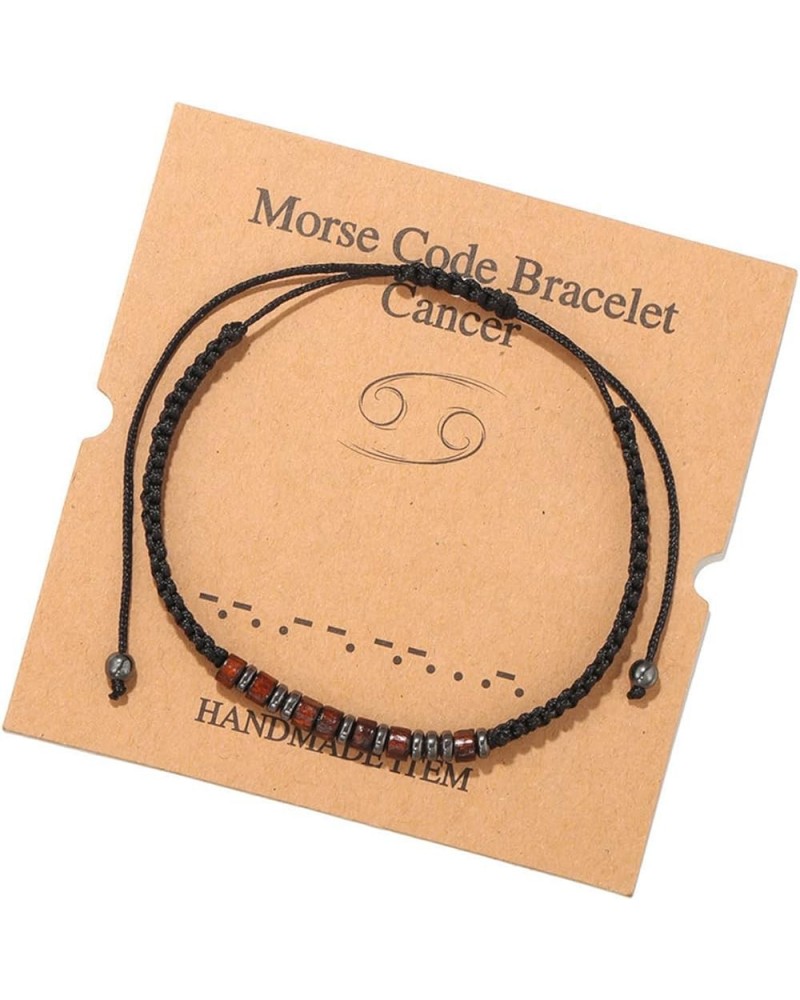 12 Constellations Morse Code Beaded Stone Wrap Strand Rope Adjustable Bracelets for Women Men Funny Birthday Gifts Best Frien...