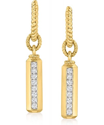 0.33 ct. t.w. Diamond Bar Drop Earrings in 18kt Gold Over Sterling $92.72 Earrings