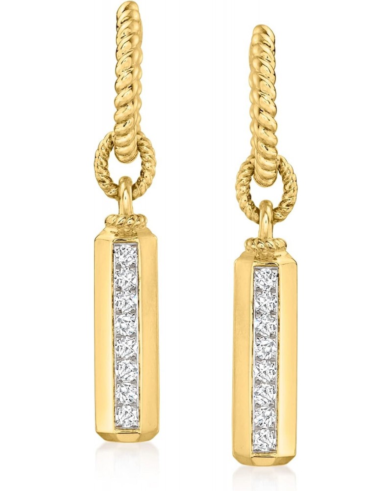 0.33 ct. t.w. Diamond Bar Drop Earrings in 18kt Gold Over Sterling $92.72 Earrings