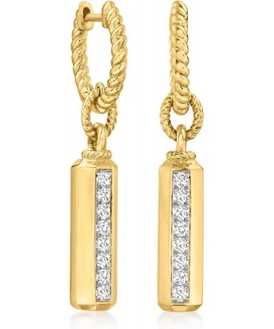 0.33 ct. t.w. Diamond Bar Drop Earrings in 18kt Gold Over Sterling $92.72 Earrings