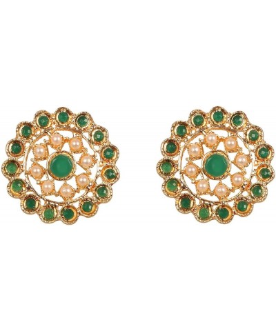 Indian Bollywood Artistic stud designer Earrings jewelry in Gold or Silver Tone For Women. D620 Green $9.34 Earrings