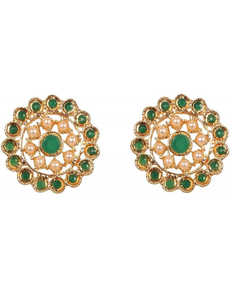 Indian Bollywood Artistic stud designer Earrings jewelry in Gold or Silver Tone For Women. D620 Green $9.34 Earrings