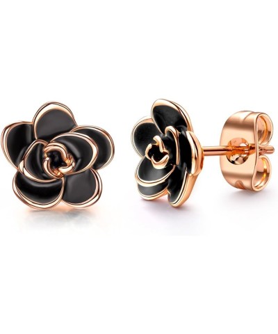 Rose Flower Stud Earrings for Sensitive Ears Hypoallergenic, Cute Gold And Silver Ear Studs for Women Girl, Nickel Free 0.35 ...