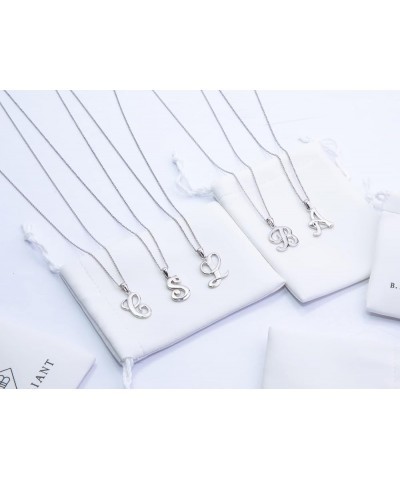 Initial Necklaces for Women Sterling Silver Personalized Alphabet Letter Name Script Pendant Necklace for Women Girls, A-Z I ...