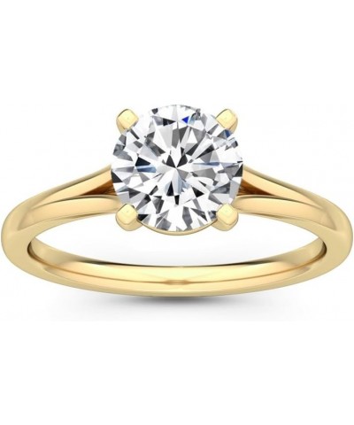 1-5 Carat (ctw) White Gold Round Cut LAB GROWN Diamond Solitaire Engagement Ring (Color H-I Clarity VS1-VS2) 6.0 Yellow Gold ...