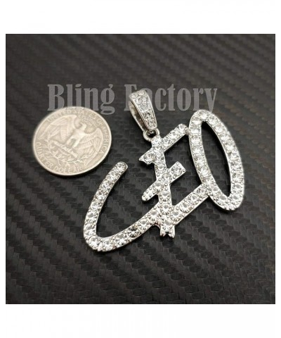 ICED Hip HOP CEO Bling Pendant & 11mm 18" 20" Cuban Choker Chain Necklace (SILVER) PENDANT & 20" CHAIN $12.60 Necklaces