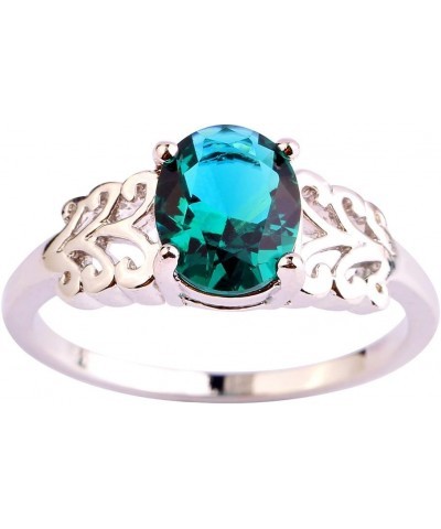 925 Sterling Silver Created Ruby Spinel Filled Bypass Band Promise Ring B-Green Topaz $4.63 Rings