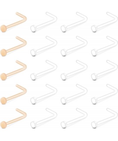 Clear Nose Studs Clear Nose Rings for Work Clear Nose Piercing Plastics Nose Retainer for Surgery Nose Ring Spacers Nose Ring...