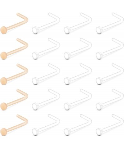 Clear Nose Studs Clear Nose Rings for Work Clear Nose Piercing Plastics Nose Retainer for Surgery Nose Ring Spacers Nose Ring...