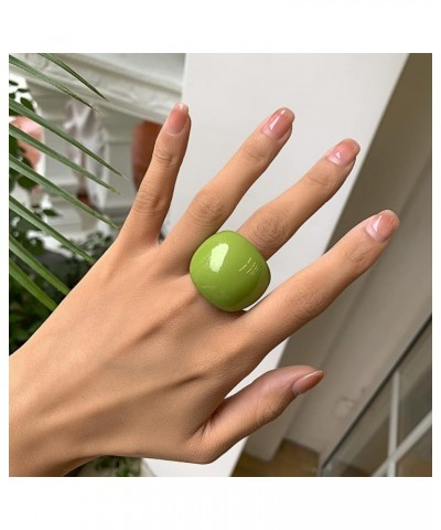 2Pcs Multicolor Resin Chunky Rings for Women Y2K Acrylic Resin Rings Minimalist Knuckle Finger Rings Jewelry A $5.21 Rings