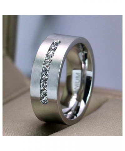 Two Rings His And Hers Couple Rings Bridal Sets Titanium Cz Brushed Finished Wedding Ring Band Set women's size 7 & men's siz...