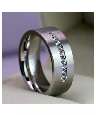 Two Rings His And Hers Couple Rings Bridal Sets Titanium Cz Brushed Finished Wedding Ring Band Set women's size 7 & men's siz...