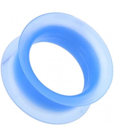 Ultra Thin Flexible Silicone Ear Skin WildKlass Double Flared Tunnel Plug (Sold as Pairs) 00 GA (10mm) Blue $8.95 Body Jewelry