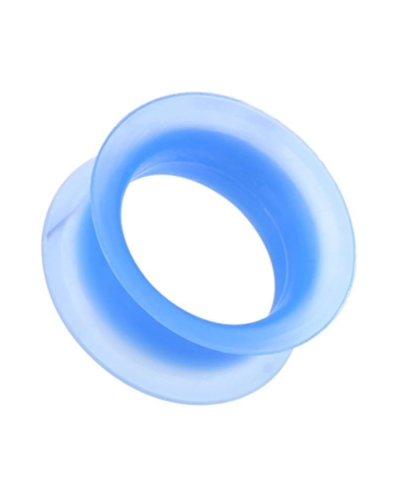 Ultra Thin Flexible Silicone Ear Skin WildKlass Double Flared Tunnel Plug (Sold as Pairs) 00 GA (10mm) Blue $8.95 Body Jewelry