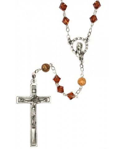 Austrian Crystal OR Glass Catholic Prayer Rosary - Includes Rosary Pouch, How to Pray the Rosary" and birth month meaning whe...