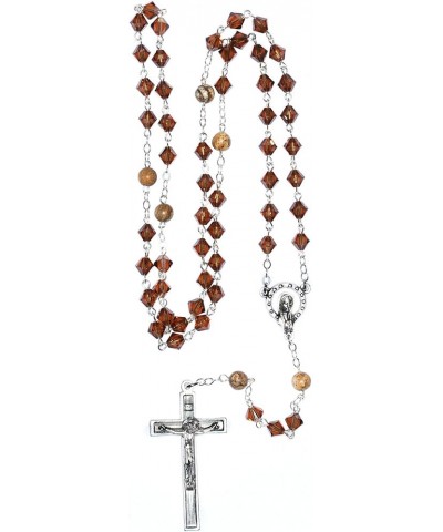 Austrian Crystal OR Glass Catholic Prayer Rosary - Includes Rosary Pouch, How to Pray the Rosary" and birth month meaning whe...