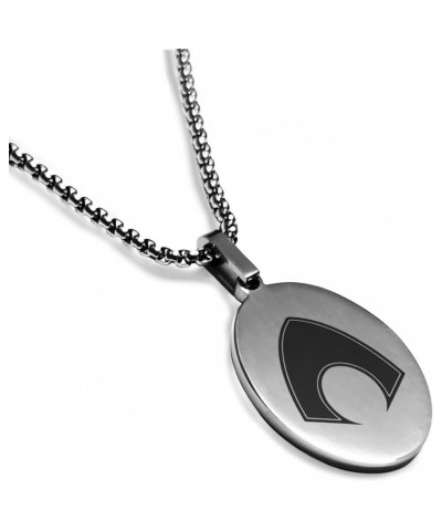 Stainless Steel Super Heroes Oval Medallion Pendant Necklace Aquaman (CLR: Silver) $11.94 Necklaces