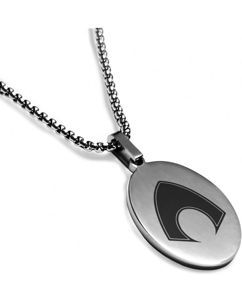 Stainless Steel Super Heroes Oval Medallion Pendant Necklace Aquaman (CLR: Silver) $11.94 Necklaces