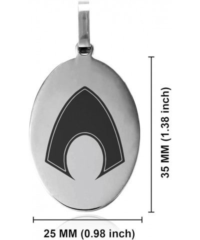 Stainless Steel Super Heroes Oval Medallion Pendant Necklace Aquaman (CLR: Silver) $11.94 Necklaces