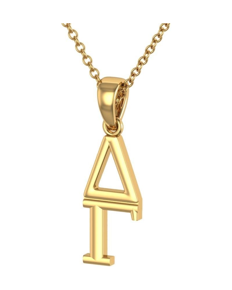 Delta Gamma Vertical Yellow Gold Plated Sterling Silver with 18" Chain $15.40 Necklaces