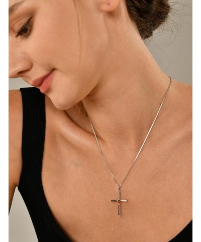 Women's Cross Necklace 925 Sterling Silver Crucifix Pendant Gemstones Criss Jewelry 01-garnet-Jan $21.42 Necklaces