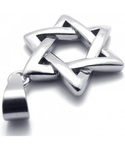 Polished Stainless Steel Necklace Lucky Star of David Pendant Silver 18-28inches Chain 24.0 Inches $8.39 Necklaces