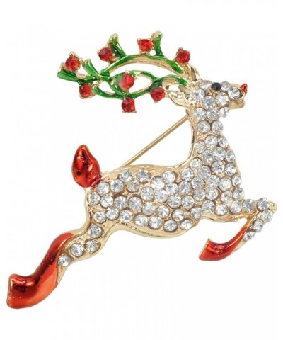 Holiday Christmas Jewelry Xmas Tree Brooch Pin With Colorful Crystal Lights & Ornaments Red $10.79 Brooches & Pins