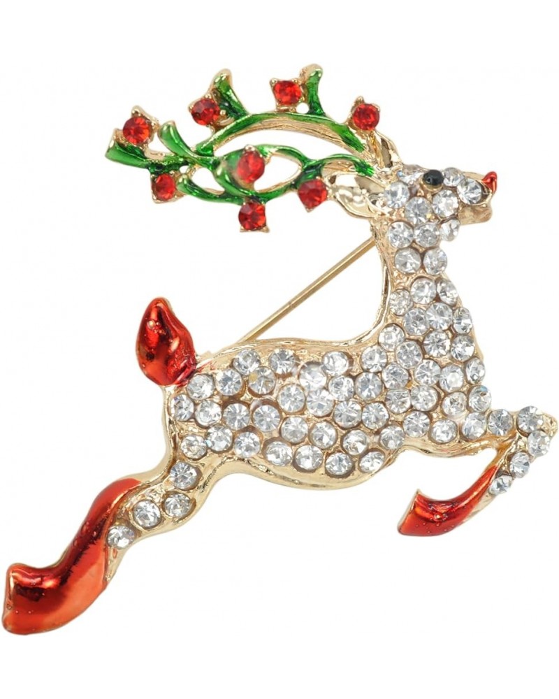 Holiday Christmas Jewelry Xmas Tree Brooch Pin With Colorful Crystal Lights & Ornaments Red $10.79 Brooches & Pins