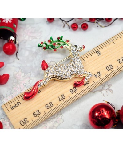 Holiday Christmas Jewelry Xmas Tree Brooch Pin With Colorful Crystal Lights & Ornaments Red $10.79 Brooches & Pins