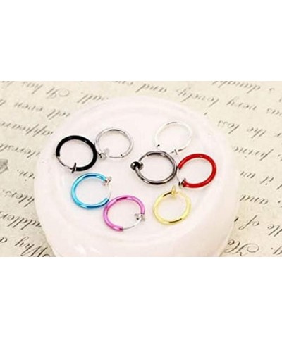 Clip-On Spring Action Non-Piercing Fake Septum Lip Cartilage Nose Tragus Ring Steel $7.19 Body Jewelry