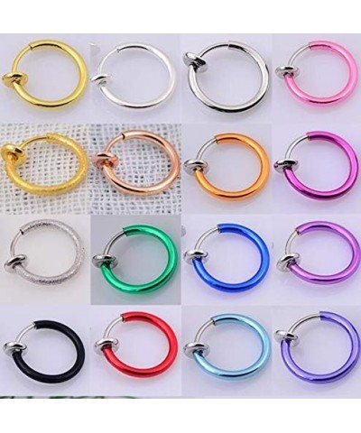 Clip-On Spring Action Non-Piercing Fake Septum Lip Cartilage Nose Tragus Ring Steel $7.19 Body Jewelry