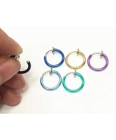 Clip-On Spring Action Non-Piercing Fake Septum Lip Cartilage Nose Tragus Ring Steel $7.19 Body Jewelry