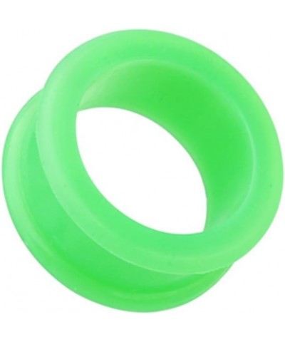 Flexible Silicone Double Flared Ear Gauge Tunnel Plug 1" (25mm), Green $9.35 Body Jewelry