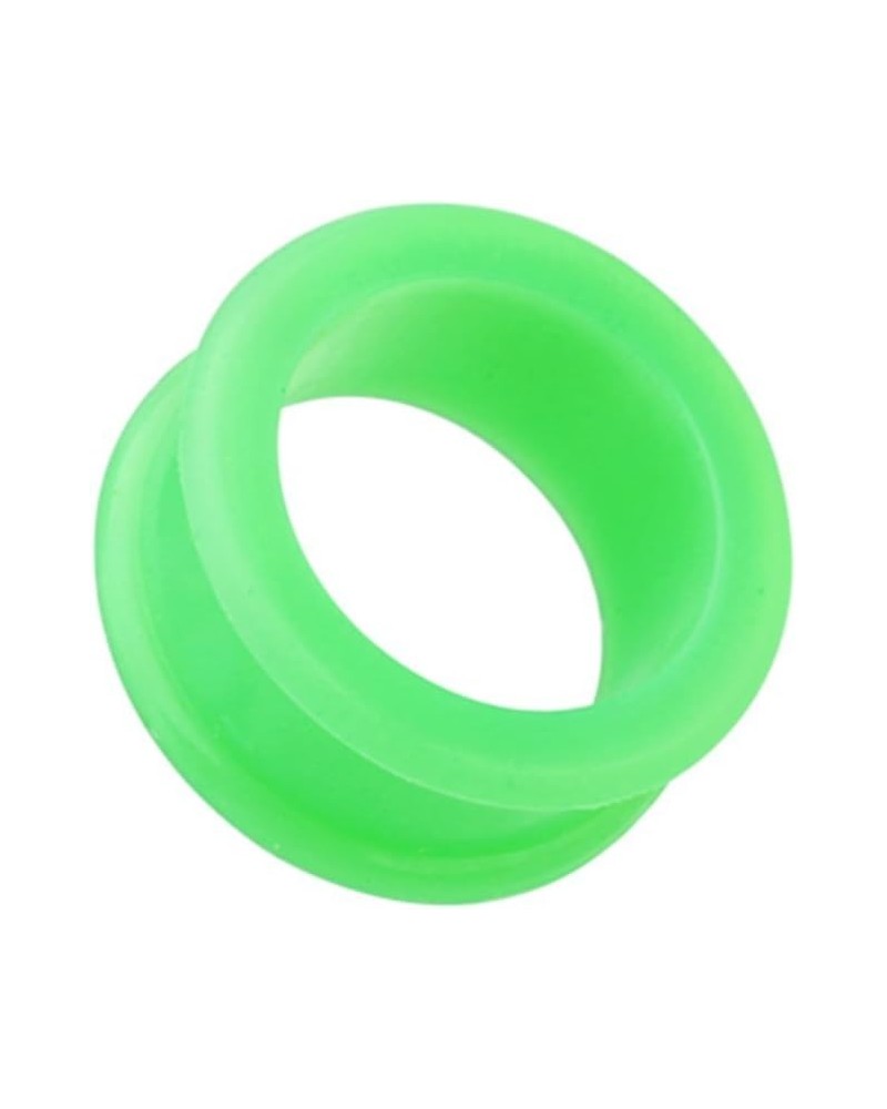 Flexible Silicone Double Flared Ear Gauge Tunnel Plug 1" (25mm), Green $9.35 Body Jewelry