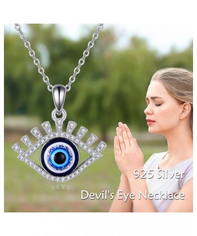 Evil Eye/Star of David/Lotus Necklace for Women 925 Sterling Silver Evil Eye Pendant Greek Protection Jewelry Amulet Gifts fo...