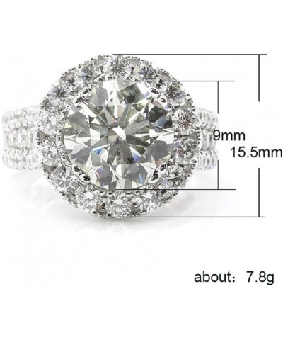 Women's Classic Huge Analog Diamond Ring 9mm Round Brilliant Cubic Zirconia Wedding Engagement Band Sizes 6 to 10 (US Size 7)...