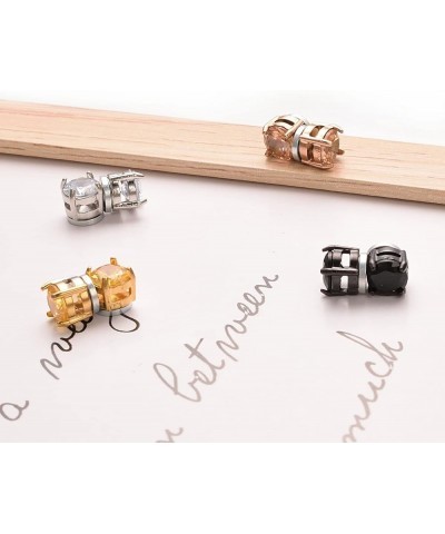 Magnetic Stud Earrings Sets 4 Pair Multipack Fashion Popular Magnet Cubic Zirconia Stud Earrings Clip Ons Earrings for Women ...