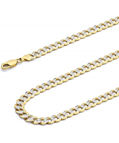 14K Solid Gold Cuban Link Curb Chains (Select Options) 8 Inches White And Yellow Gold $1.00 Necklaces